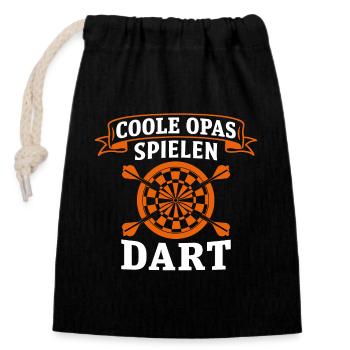 coole opas spielen dart lustiger darts - Verschließbarer Geschenkbeutel aus Baumwolle (14x20cm) - Schwarz - Vorne