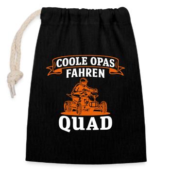coole opas fahren quad opa großvater quad fahrer - Verschließbarer Geschenkbeutel aus Baumwolle (14x20cm) - Schwarz - Vorne