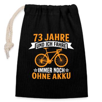 73. Geburtstag radfahrer fahrrad 73 jahre rennrad - Verschließbarer Geschenkbeutel aus Baumwolle (14x20cm) - Schwarz - Vorne