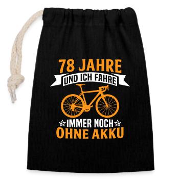 78. Geburtstag radfahrer fahrrad 78 jahre rennrad - Verschließbarer Geschenkbeutel aus Baumwolle (14x20cm) - Schwarz - Vorne