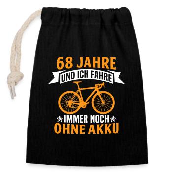 68. Geburtstag radfahrer fahrrad 68 jahre rennrad - Verschließbarer Geschenkbeutel aus Baumwolle (14x20cm) - Schwarz - Vorne