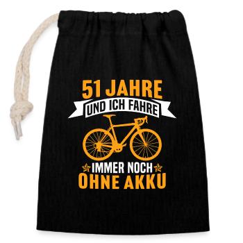 51. Geburtstag radfahrer fahrrad 51 jahre rennrad - Verschließbarer Geschenkbeutel aus Baumwolle (14x20cm) - Schwarz - Vorne