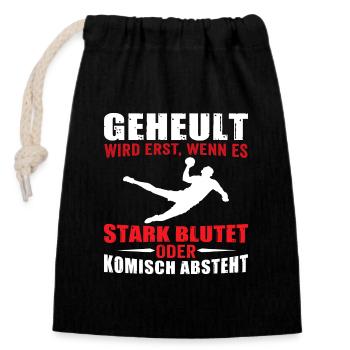 Handballer t-shirt handball - Verschließbarer Geschenkbeutel aus Baumwolle (14x20cm) - Schwarz - Vorne