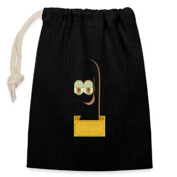 UNEQUAL REVENGE - Closable cotton gift bag (14x20cm) - black - Front