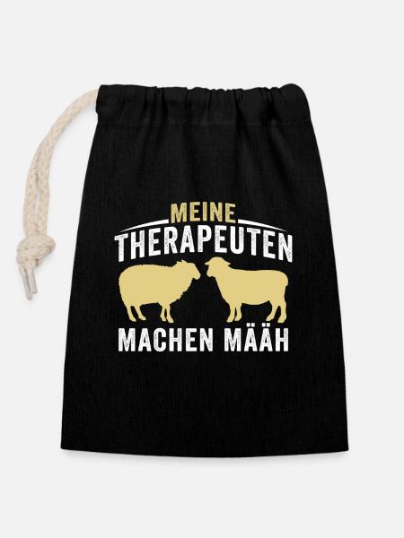 meine therapeuten machen määh - Verschließbarer Geschenkbeutel aus Baumwolle (14x20cm) - Schwarz