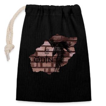 Odin's Raven - Closable cotton gift bag (14x20cm) - black - Front