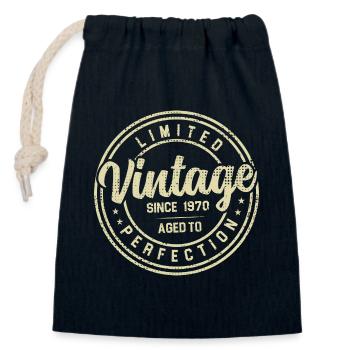 Vintage 1970s 1970s Birthday Gift - Closable cotton gift bag (14x20cm) - navy - Front