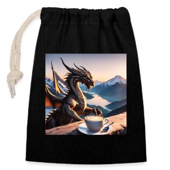 The Coffee Bean - Welsh coffee at it's best - Closable cotton gift bag (14x20cm) - black - Front