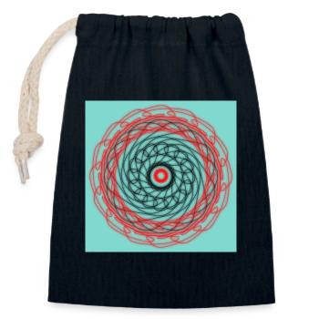Abstract geometric design - Closable cotton gift bag (14x20cm) - navy - Front