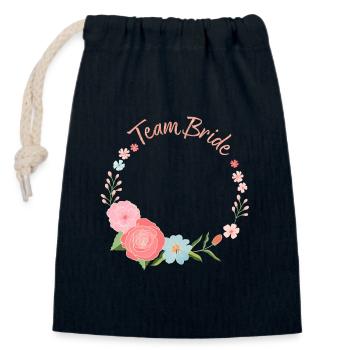 Team Bride - Verschließbarer Geschenkbeutel aus Baumwolle (14x20cm) - Navy - Vorne
