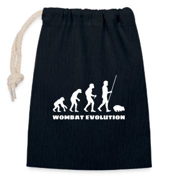Wombat Evolution - Closable cotton gift bag (14x20cm) - navy - Front