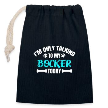Bocker - Verschließbarer Geschenkbeutel aus Baumwolle (14x20cm) - Navy - Vorne