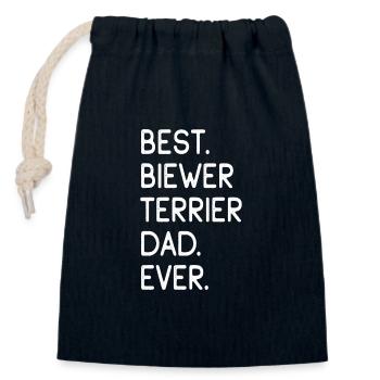 Biewer Terrier - Closable cotton gift bag (14x20cm) - navy - Front