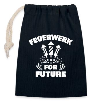 Feuerwerk For Future Silvester Tradition Böller - Verschließbarer Geschenkbeutel aus Baumwolle (14x20cm) - Navy - Vorne