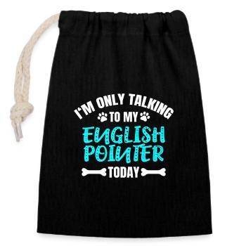 Pointeur anglais - Sac cadeau en coton avec cordon (14 x 20 cm) - noir - Devant