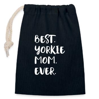 Yorkshire Terrier Yorkie - Closable cotton gift bag (14x20cm) - navy - Front