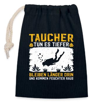 Taucher - Verschließbarer Geschenkbeutel aus Baumwolle (14x20cm) - Navy - Vorne