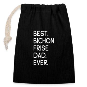 Bichon Frisé - Sac cadeau en coton avec cordon (14 x 20 cm) - noir - Devant