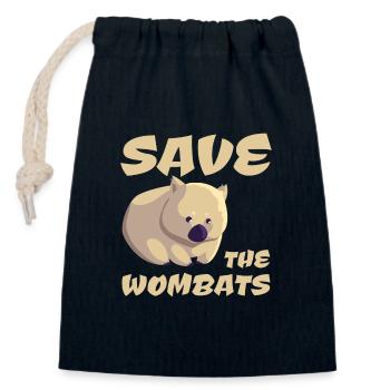 Rettet die Wombats - Verschließbarer Geschenkbeutel aus Baumwolle (14x20cm) - Navy - Vorne