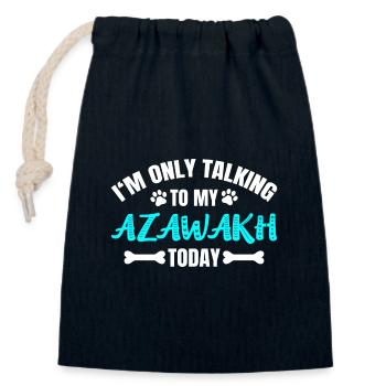 Azawakh Besitzer Besitzerin - Verschließbarer Geschenkbeutel aus Baumwolle (14x20cm) - Navy - Vorne