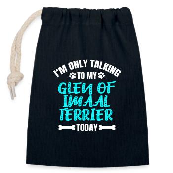Glen d’Imaal Terrier Wicklow Terrier Glennie - Sac cadeau en coton avec cordon (14 x 20 cm) - bleu marine - Devant