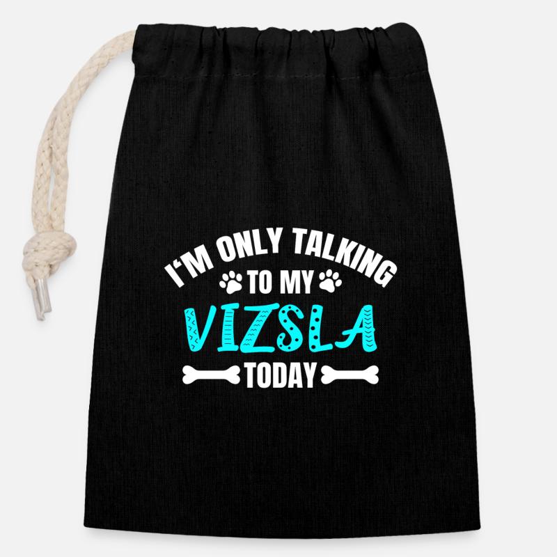 Vizsla Magyar Vizsla - Closable cotton gift bag (14x20cm) - black