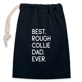 Rough Collie Longhair Collie - Closable cotton gift bag (14x20cm) - navy - Front