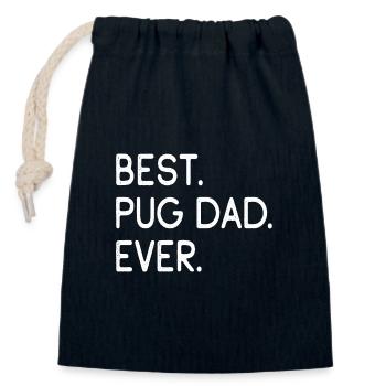 Pug - Closable cotton gift bag (14x20cm) - navy - Front