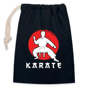 karate - Verschließbarer Geschenkbeutel aus Baumwolle (14x20cm) - Navy - Vorne