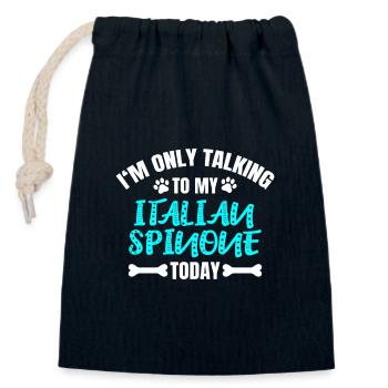Spinone italien - Sac cadeau en coton avec cordon (14 x 20 cm) - bleu marine - Devant