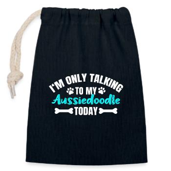 Aussiedoodle Owner Owner - Closable cotton gift bag (14x20cm) - navy - Front