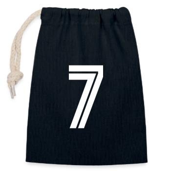 Trikotnummer 7 – Geschenk zum 7-jährigen Jubiläum - Verschließbarer Geschenkbeutel aus Baumwolle (14x20cm) - Navy - Vorne