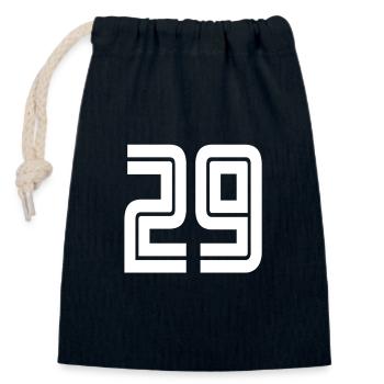 Trikotnummer 29 – Geschenk zum 29-jährigen Jubiläum - Verschließbarer Geschenkbeutel aus Baumwolle (14x20cm) - Navy - Vorne