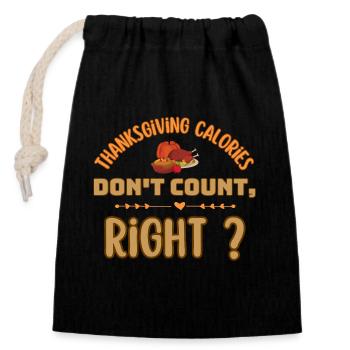thanksgiving calories don't count,right? - Sac cadeau en coton avec cordon (14 x 20 cm) - noir - Devant