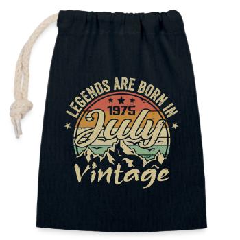Vintage July 1975 Birthday July 1975 - Closable cotton gift bag (14x20cm) - navy - Front