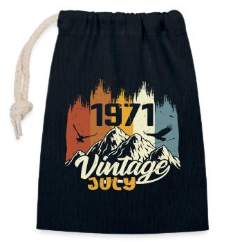 Vintage July 1971 Birthday Gift July 1971 - Closable cotton gift bag (14x20cm) - navy - Front