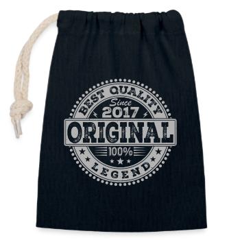 7e Anniversaire Original 2017 Vintage Cadeau - Sac cadeau en coton avec cordon (14 x 20 cm) - bleu marine - Devant