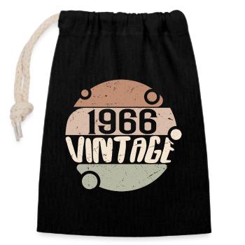 Vintage 1966 Cadeaux rétro 1966 millésime 1966 - Sac cadeau en coton avec cordon (14 x 20 cm) - noir - Devant