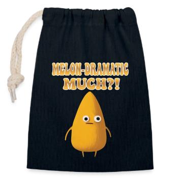 Melon-Dramatic Much - Melon mélodramatique - Sac cadeau en coton avec cordon (14 x 20 cm) - bleu marine - Devant