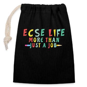Éducatrice spécialisée en éducation de la petite enfance - Sac cadeau en coton avec cordon (14 x 20 cm) - noir - Devant