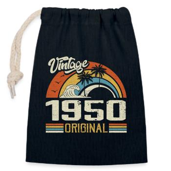 Vintage, 1950er Jahre, Vintage, Retro, Jubiläumsgeschenk - Verschließbarer Geschenkbeutel aus Baumwolle (14x20cm) - Navy - Vorne