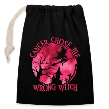 Witch Burgundy Multiple Myeloma Cancer - Closable cotton gift bag (14x20cm) - black - Front