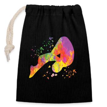 Diving Synchronized Diving - Closable cotton gift bag (14x20cm) - black - Front