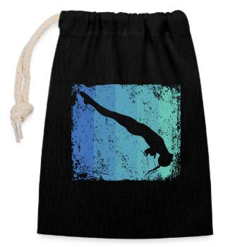Diving, Artistic Jumping, Synchronized Diving - Closable cotton gift bag (14x20cm) - black - Front