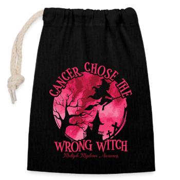 Witch Burgundy Multiple Myeloma Cancer - Closable cotton gift bag (14x20cm) - black - Front