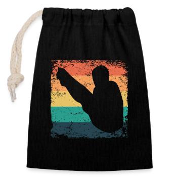 Diving, Artistic Jumping, Synchronized Diving - Closable cotton gift bag (14x20cm) - black - Front