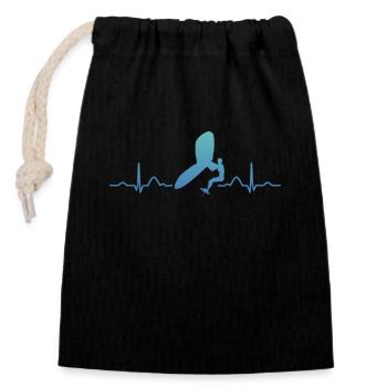 Wings Surfer Wingsurfing Retro Foil Wings - Closable cotton gift bag (14x20cm) - black - Front