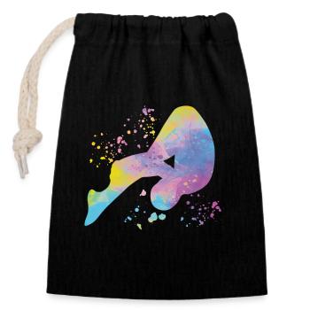 Diving, Synchronized Diving, Artistic Jumping - Closable cotton gift bag (14x20cm) - black - Front