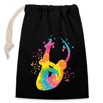 Diving, Artistic Jumping, Synchronized Diving - Closable cotton gift bag (14x20cm) - black - Front
