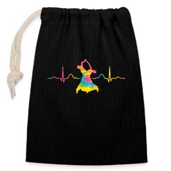 Heartbeat Viennese Waltz Ballroom Dances - Closable cotton gift bag (14x20cm) - black - Front